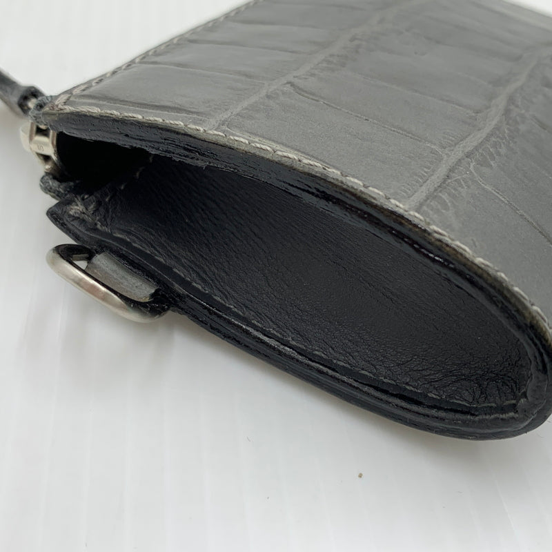 【中古品】【メンズ】 FELISI フェリージ COMPACT WALLET コンパクト クロコ ウォレット 財布 型押し 200-260915-sa-23-teih カラー：グレー系 万代Net店