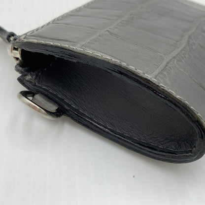 【中古品】【メンズ】 FELISI フェリージ COMPACT WALLET コンパクト クロコ ウォレット 財布 型押し 200-260915-sa-23-teih カラー：グレー系 万代Net店