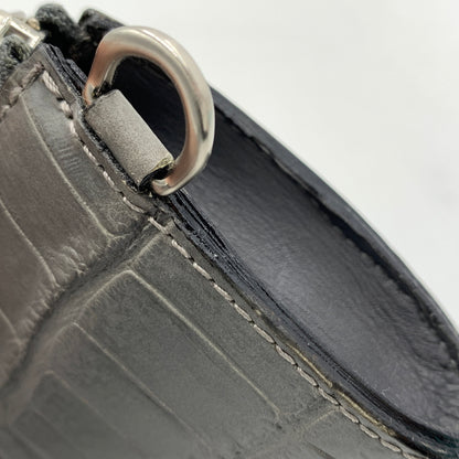 【中古品】【メンズ】 FELISI フェリージ COMPACT WALLET コンパクト クロコ ウォレット 財布 型押し 200-260915-sa-23-teih カラー：グレー系 万代Net店