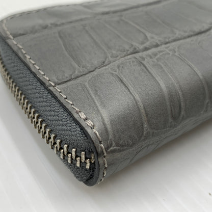 【中古品】【メンズ】 FELISI フェリージ COMPACT WALLET コンパクト クロコ ウォレット 財布 型押し 200-260915-sa-23-teih カラー：グレー系 万代Net店