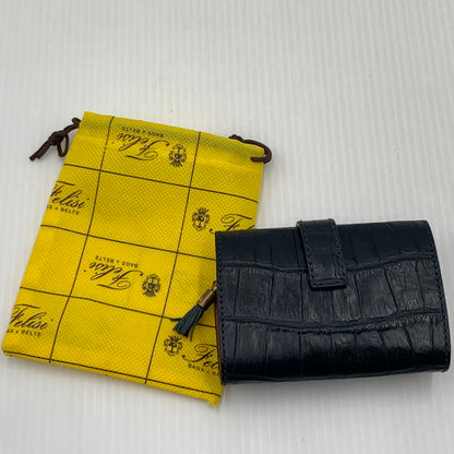 【中古品】【メンズ】 FELISI フェリージ COMPACT WALLET コンパクト クロコ ウォレット 財布 型押し エンボスレザー 200-260915-sa-22-teih カラー：ネイビー系 万代Net店