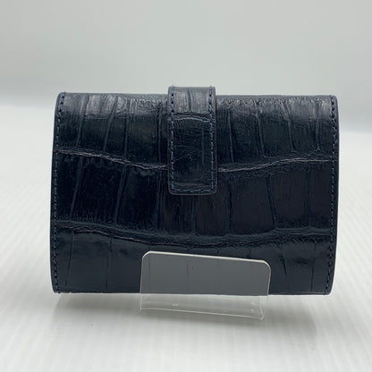 【中古品】【メンズ】 FELISI フェリージ COMPACT WALLET コンパクト クロコ ウォレット 財布 型押し エンボスレザー 200-260915-sa-22-teih カラー：ネイビー系 万代Net店