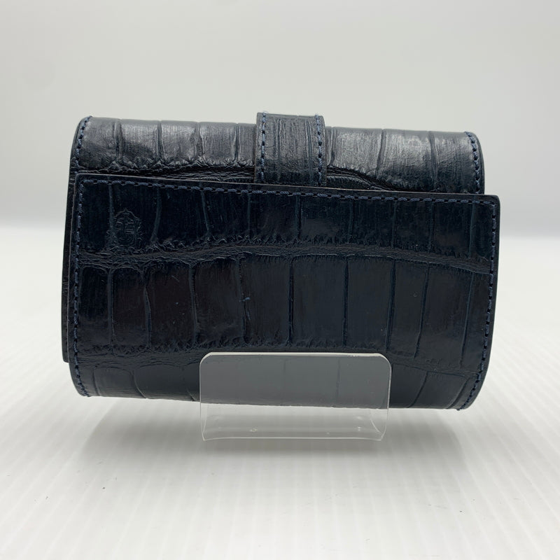 【中古品】【メンズ】 FELISI フェリージ COMPACT WALLET コンパクト クロコ ウォレット 財布 型押し エンボスレザー 200-260915-sa-22-teih カラー：ネイビー系 万代Net店