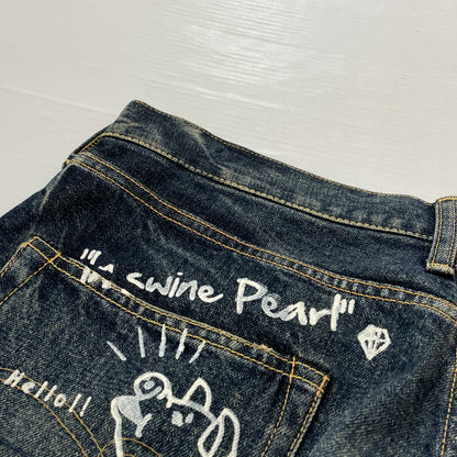 【中古品】【メンズ】 STUDIO D'ARTISAN ステュディオダ ルチザン ディー PRINT DENIM SHORTS D1543 プリント デニム ショーツ ボトムス 短パン 156-260913-sa-19-teih サイズ：34 カラー：インディゴ 万代Net店