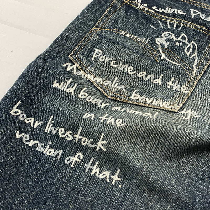 【中古品】【メンズ】 STUDIO D'ARTISAN ステュディオダ ルチザン ディー PRINT DENIM SHORTS D1543 プリント デニム ショーツ ボトムス 短パン 156-260913-sa-19-teih サイズ：34 カラー：インディゴ 万代Net店