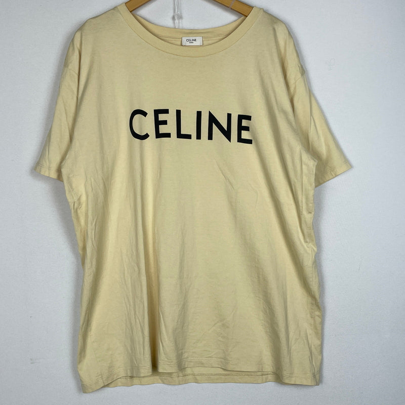 【中古品】【メンズ】 CELINE セリーヌ LOGO TEE 2X681671Q ロゴ Tシャツ 半袖 トップス 141-260913-sa-06-teih サイズ：L カラー：ベージュ系 万代Net店