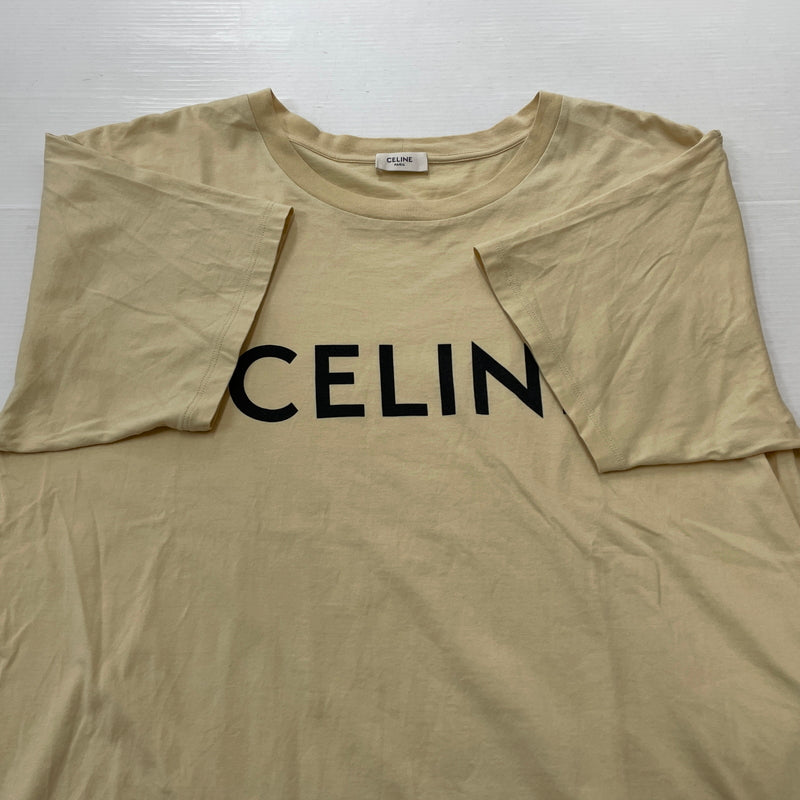 【中古品】【メンズ】 CELINE セリーヌ LOGO TEE 2X681671Q ロゴ Tシャツ 半袖 トップス 141-260913-sa-06-teih サイズ：L カラー：ベージュ系 万代Net店