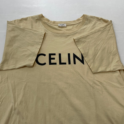 【中古品】【メンズ】 CELINE セリーヌ LOGO TEE 2X681671Q ロゴ Tシャツ 半袖 トップス 141-260913-sa-06-teih サイズ：L カラー：ベージュ系 万代Net店