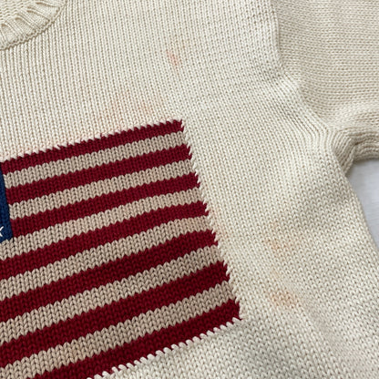 【現状渡し品】【メンズ】 POLO RALPH LAUREN ポロ ラルフローレン 90’s THE STARS＆STRIPES KNIT 90年代 ザ スターズ アンド ストライプ ニット 長袖 トップス 145-260913-sa-01-teih サイズ：L カラー：アイボリー 万代Net店
