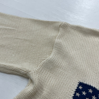 【現状渡し品】【メンズ】 POLO RALPH LAUREN ポロ ラルフローレン 90’s THE STARS＆STRIPES KNIT 90年代 ザ スターズ アンド ストライプ ニット 長袖 トップス 145-260913-sa-01-teih サイズ：L カラー：アイボリー 万代Net店