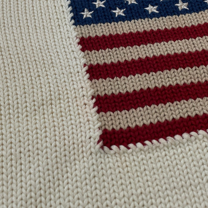 【現状渡し品】【メンズ】 POLO RALPH LAUREN ポロ ラルフローレン 90’s THE STARS＆STRIPES KNIT 90年代 ザ スターズ アンド ストライプ ニット 長袖 トップス 145-260913-sa-01-teih サイズ：L カラー：アイボリー 万代Net店