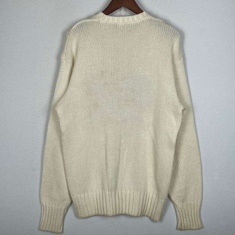 【現状渡し品】【メンズ】 POLO RALPH LAUREN ポロ ラルフローレン 90’s THE STARS＆STRIPES KNIT 90年代 ザ スターズ アンド ストライプ ニット 長袖 トップス 145-260913-sa-01-teih サイズ：L カラー：アイボリー 万代Net店