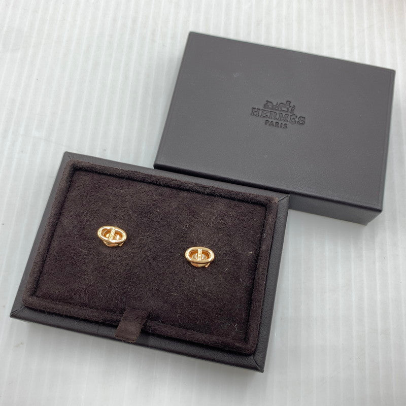 【中古品】【メンズ/レディース】 HERMES エルメス シェーヌダンクル ファランドール ピアス TPM 両耳用 Au750 182-260914-ko-04-teih カラー：ゴールド 万代Net店