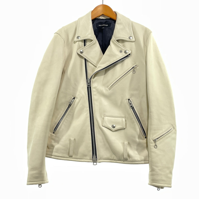 【中古品】【メンズ】 JACKROSE ジャックローズ RAM LEATHER RIDERS JACKET ラム レザー ライダース ジャケット アウター 147-260913-sa-08-teih サイズ：4 カラー：ホワイト 万代Net店