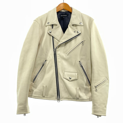 【中古品】【メンズ】 JACKROSE ジャックローズ RAM LEATHER RIDERS JACKET ラム レザー ライダース ジャケット アウター 147-260913-sa-08-teih サイズ：4 カラー：ホワイト 万代Net店