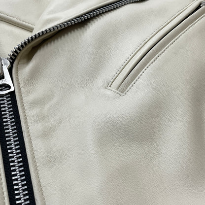 【中古品】【メンズ】 JACKROSE ジャックローズ RAM LEATHER RIDERS JACKET ラム レザー ライダース ジャケット アウター 147-260913-sa-08-teih サイズ：4 カラー：ホワイト 万代Net店
