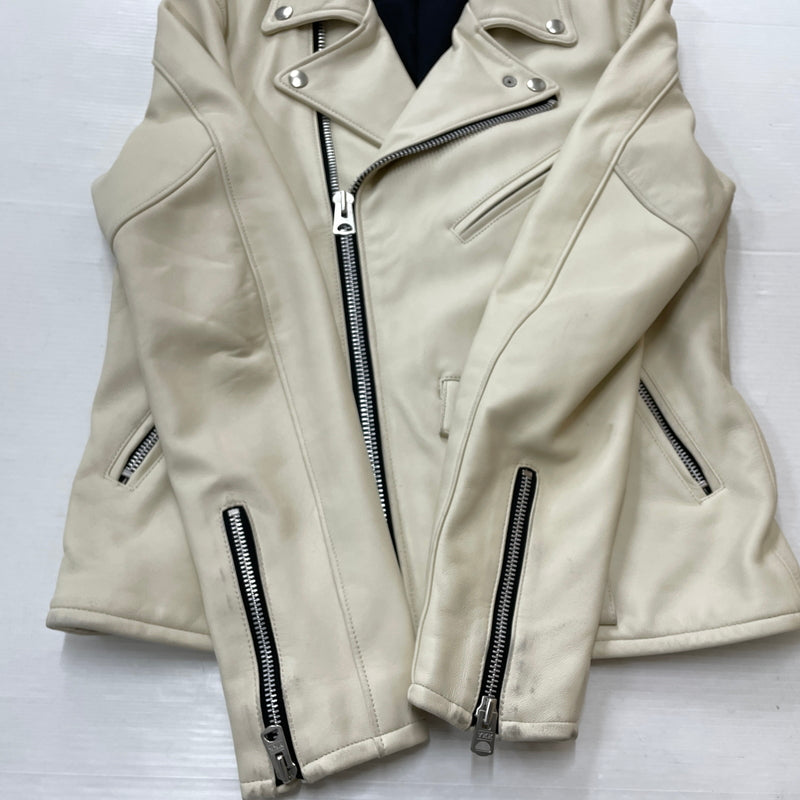 【中古品】【メンズ】 JACKROSE ジャックローズ RAM LEATHER RIDERS JACKET ラム レザー ライダース ジャケット アウター 147-260913-sa-08-teih サイズ：4 カラー：ホワイト 万代Net店