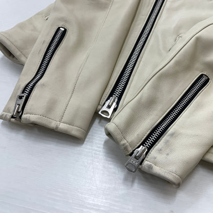 【中古品】【メンズ】 JACKROSE ジャックローズ RAM LEATHER RIDERS JACKET ラム レザー ライダース ジャケット アウター 147-260913-sa-08-teih サイズ：4 カラー：ホワイト 万代Net店