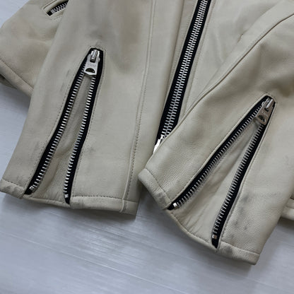 【中古品】【メンズ】 JACKROSE ジャックローズ RAM LEATHER RIDERS JACKET ラム レザー ライダース ジャケット アウター 147-260913-sa-08-teih サイズ：4 カラー：ホワイト 万代Net店