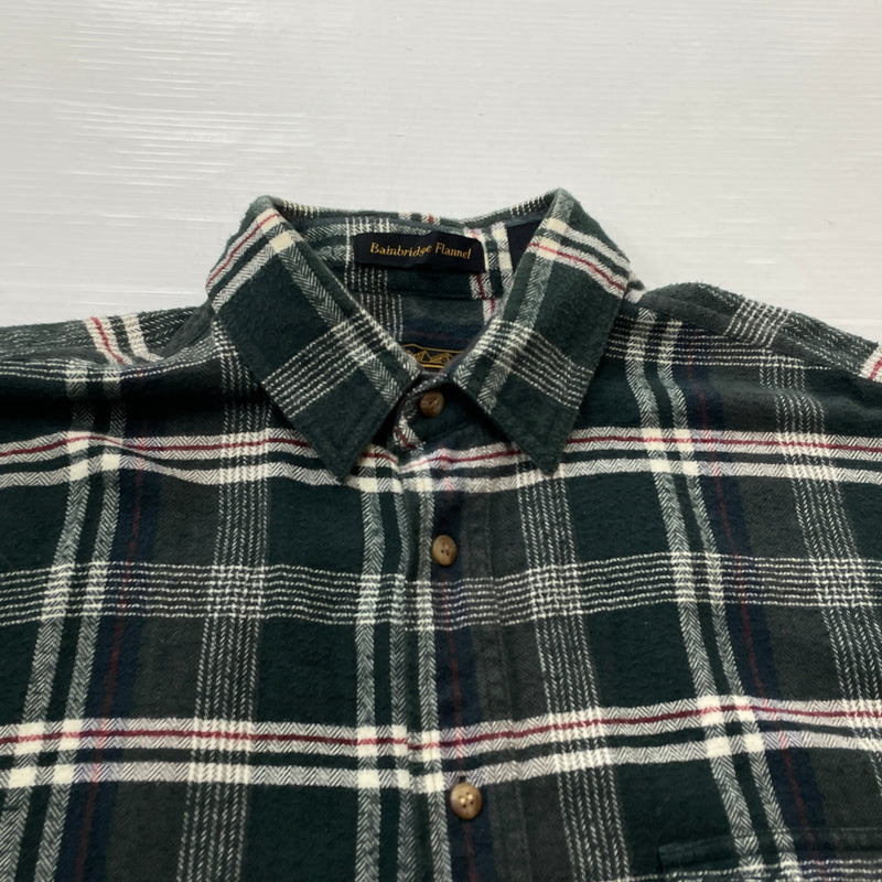 【中古品】【メンズ】 EDDIE BAUER エディー・バウアー 80's VINTAGE FLANNEL CHECK SHIRT 80年代 ヴィンテージ フランネル チェック シャツ 長袖 トップス　 145-260913-sa-03-teih サイズ：M カラー：グリーン 万代Net店