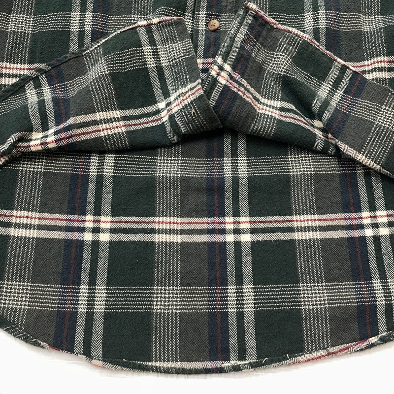 【中古品】【メンズ】 EDDIE BAUER エディー・バウアー 80's VINTAGE FLANNEL CHECK SHIRT 80年代 ヴィンテージ フランネル チェック シャツ 長袖 トップス　 145-260913-sa-03-teih サイズ：M カラー：グリーン 万代Net店