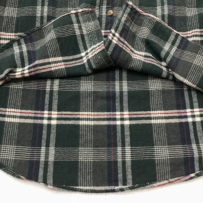 【中古品】【メンズ】 EDDIE BAUER エディー・バウアー 80's VINTAGE FLANNEL CHECK SHIRT 80年代 ヴィンテージ フランネル チェック シャツ 長袖 トップス　 145-260913-sa-03-teih サイズ：M カラー：グリーン 万代Net店