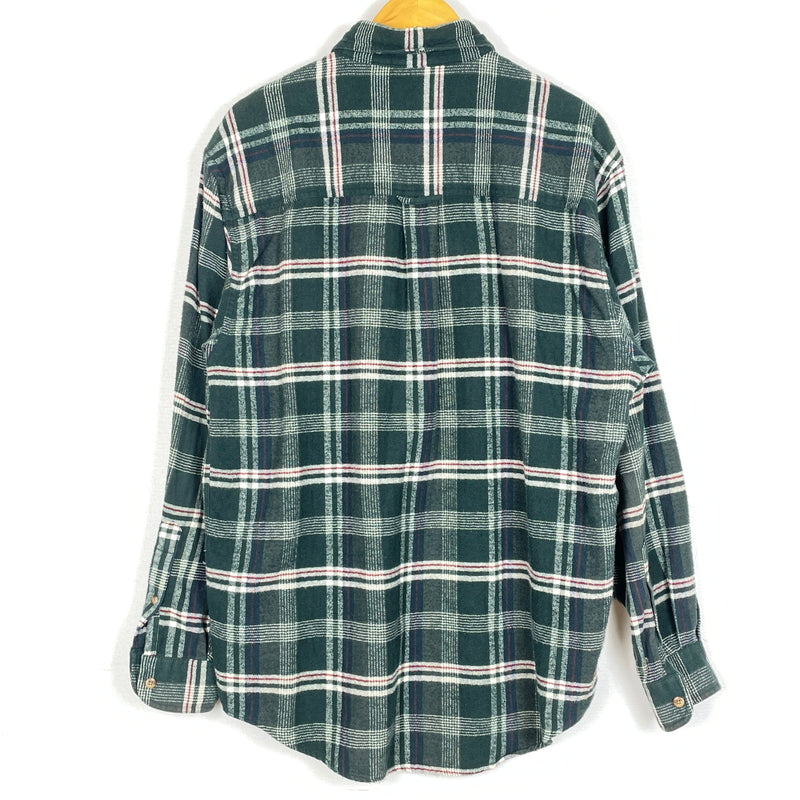 【中古品】【メンズ】 EDDIE BAUER エディー・バウアー 80's VINTAGE FLANNEL CHECK SHIRT 80年代 ヴィンテージ フランネル チェック シャツ 長袖 トップス　 145-260913-sa-03-teih サイズ：M カラー：グリーン 万代Net店