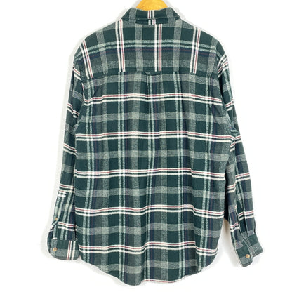 【中古品】【メンズ】 EDDIE BAUER エディー・バウアー 80's VINTAGE FLANNEL CHECK SHIRT 80年代 ヴィンテージ フランネル チェック シャツ 長袖 トップス　 145-260913-sa-03-teih サイズ：M カラー：グリーン 万代Net店