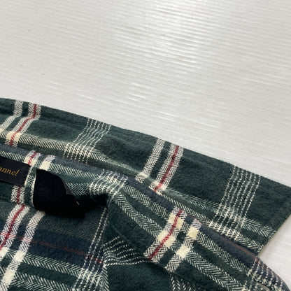 【中古品】【メンズ】 EDDIE BAUER エディー・バウアー 80's VINTAGE FLANNEL CHECK SHIRT 80年代 ヴィンテージ フランネル チェック シャツ 長袖 トップス　 145-260913-sa-03-teih サイズ：M カラー：グリーン 万代Net店