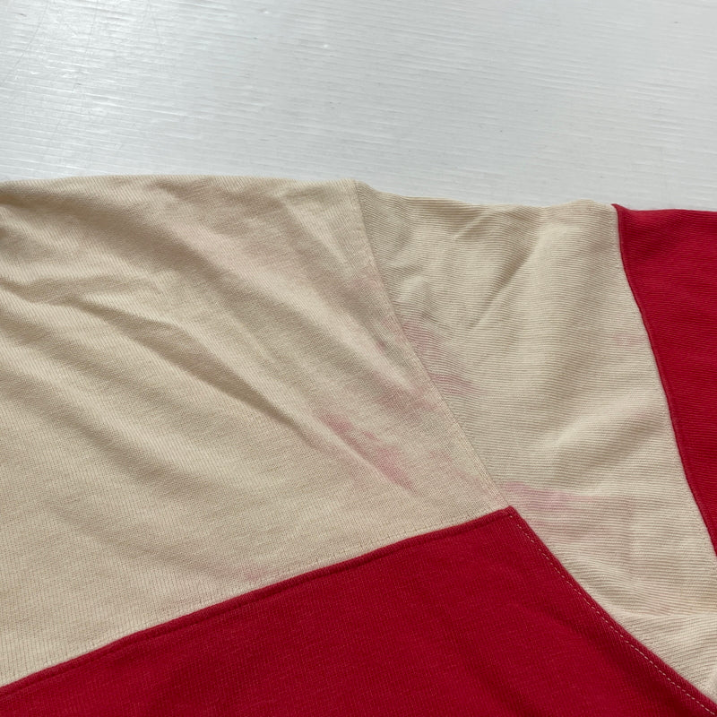 【現状渡し品】【メンズ】 POLO RALPH LAUREN ポロ ラルフ ローレン 90's LAGER L/S SHIRT 90年代 ラガー ロングリーブ シャツ 長袖 トップス 145-260913-sa-04-teih サイズ：L カラー：アイボリー×レッド 万代Net店