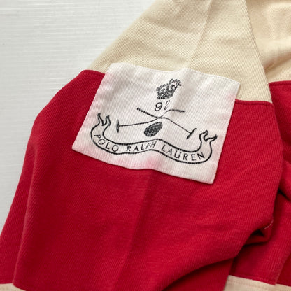 【現状渡し品】【メンズ】 POLO RALPH LAUREN ポロ ラルフ ローレン 90's LAGER L/S SHIRT 90年代 ラガー ロングリーブ シャツ 長袖 トップス 145-260913-sa-04-teih サイズ：L カラー：アイボリー×レッド 万代Net店