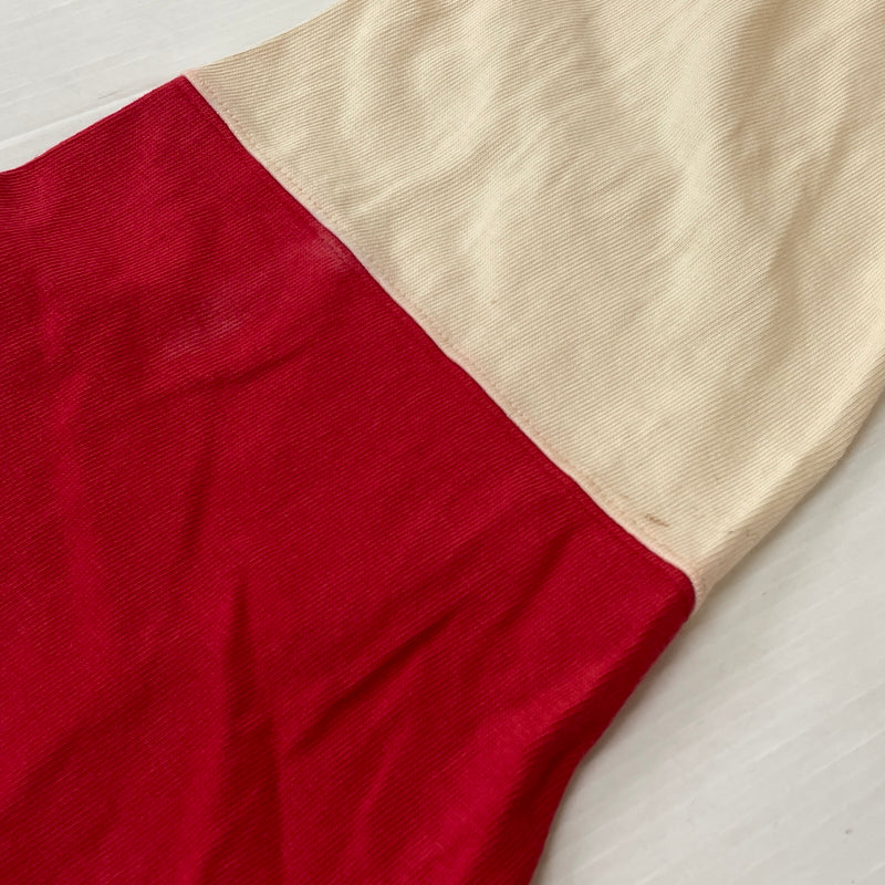 【現状渡し品】【メンズ】 POLO RALPH LAUREN ポロ ラルフ ローレン 90's LAGER L/S SHIRT 90年代 ラガー ロングリーブ シャツ 長袖 トップス 145-260913-sa-04-teih サイズ：L カラー：アイボリー×レッド 万代Net店