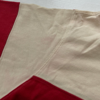 【現状渡し品】【メンズ】 POLO RALPH LAUREN ポロ ラルフ ローレン 90's LAGER L/S SHIRT 90年代 ラガー ロングリーブ シャツ 長袖 トップス 145-260913-sa-04-teih サイズ：L カラー：アイボリー×レッド 万代Net店