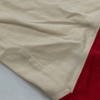 【現状渡し品】【メンズ】 POLO RALPH LAUREN ポロ ラルフ ローレン 90's LAGER L/S SHIRT 90年代 ラガー ロングリーブ シャツ 長袖 トップス 145-260913-sa-04-teih サイズ：L カラー：アイボリー×レッド 万代Net店