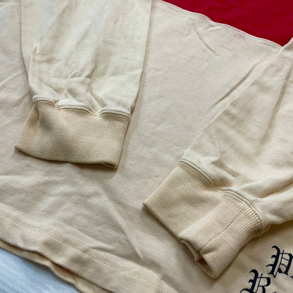 【現状渡し品】【メンズ】 POLO RALPH LAUREN ポロ ラルフ ローレン 90's LAGER L/S SHIRT 90年代 ラガー ロングリーブ シャツ 長袖 トップス 145-260913-sa-04-teih サイズ：L カラー：アイボリー×レッド 万代Net店
