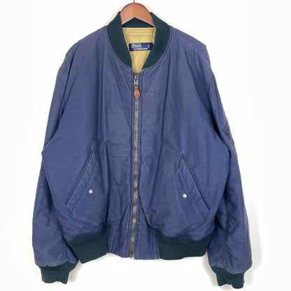 【現状渡し品】【メンズ】 POLO RALPH LAUREN ポロ ラルフ ローレン 90's MA-1 JACKET 90年代 エムエーワン ジャケット アウター 145-260913-sa-05-teih サイズ：XL カラー：ネイビー 万代Net店
