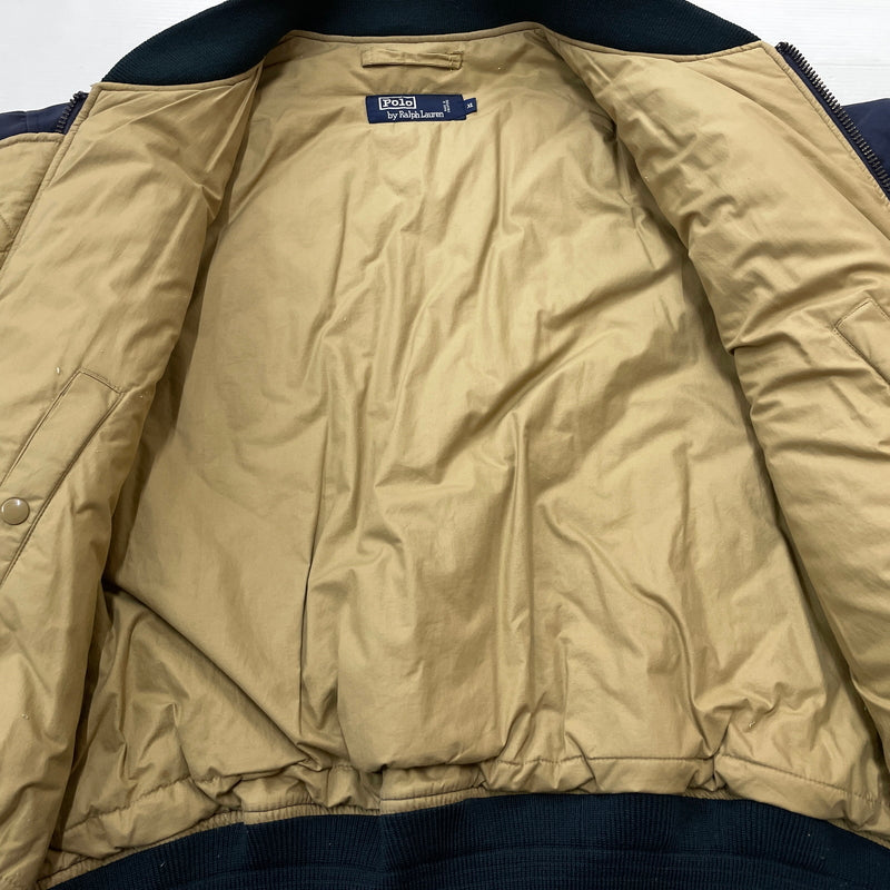 【現状渡し品】【メンズ】 POLO RALPH LAUREN ポロ ラルフ ローレン 90's MA-1 JACKET 90年代 エムエーワン ジャケット アウター 145-260913-sa-05-teih サイズ：XL カラー：ネイビー 万代Net店