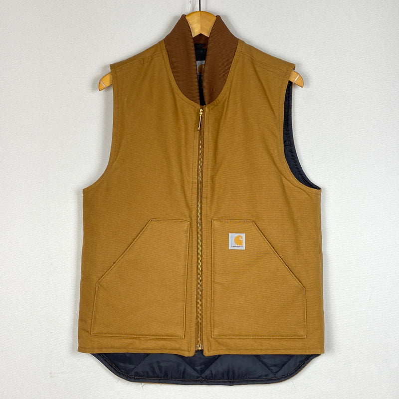 【中古品】【メンズ】 CARHARTT カーハート DUCK VEST ARCTIC QUILT LINED V01-BRN ダック ベスト アークティック ラインド トップス 145-260915-sa-15-teih サイズ：S カラー：ブラウン 万代Net店