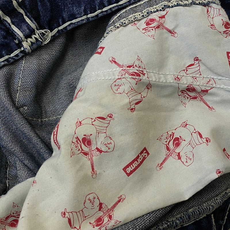 【中古品】【メンズ】 SUPREME シュプリーム × TRUE RELIGION トゥルーレリジョン 別注コラボ 21FW DENIM CARGO PANT "WASHED B 2021秋冬 デニム カーゴ パンツ ボトムス ジーンズ 149-260915-sa-12-teih サイズ：34 カラー：インディゴ 万代Net店