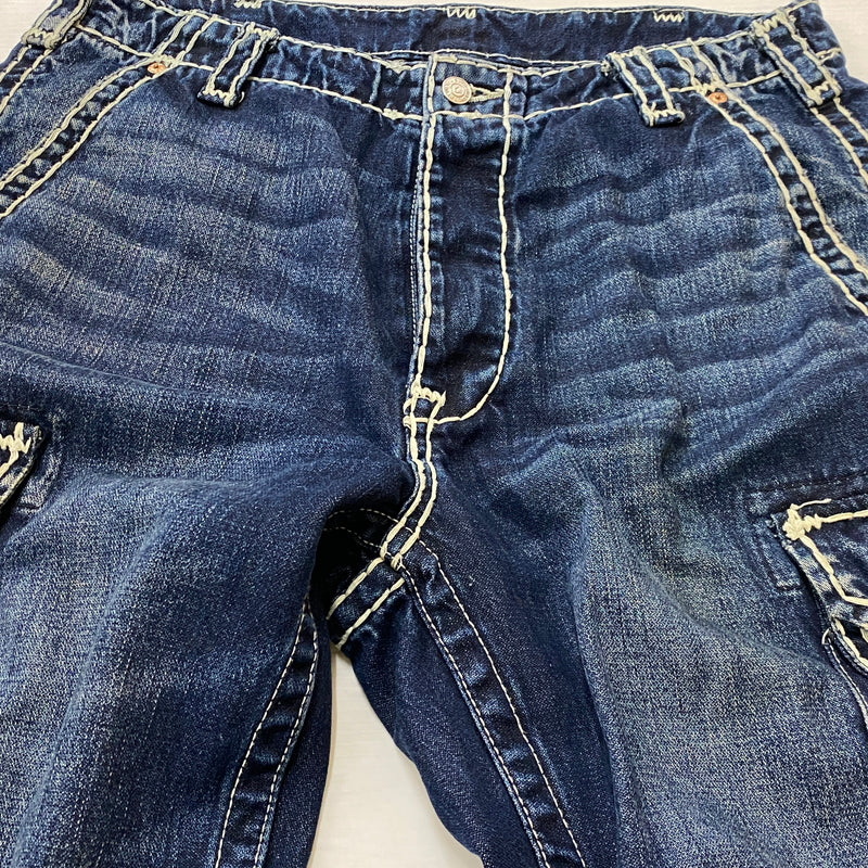 【中古品】【メンズ】 SUPREME シュプリーム × TRUE RELIGION トゥルーレリジョン 別注コラボ 21FW DENIM CARGO PANT "WASHED B 2021秋冬 デニム カーゴ パンツ ボトムス ジーンズ 149-260915-sa-12-teih サイズ：34 カラー：インディゴ 万代Net店