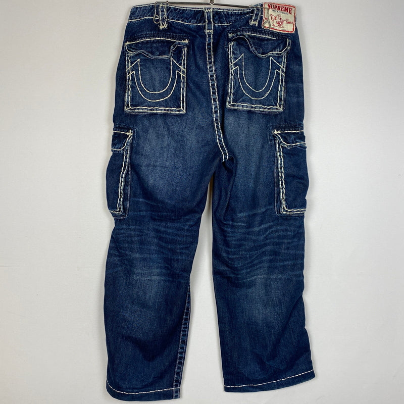 【中古品】【メンズ】 SUPREME シュプリーム × TRUE RELIGION トゥルーレリジョン 別注コラボ 21FW DENIM CARGO PANT "WASHED B 2021秋冬 デニム カーゴ パンツ ボトムス ジーンズ 149-260915-sa-12-teih サイズ：34 カラー：インディゴ 万代Net店