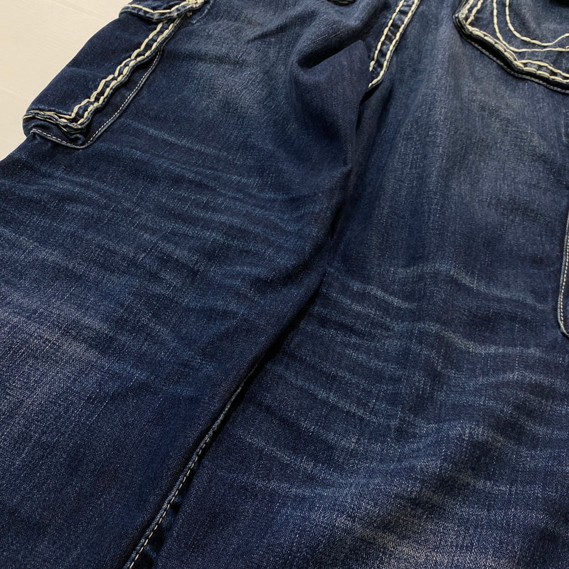 【中古品】【メンズ】 SUPREME シュプリーム × TRUE RELIGION トゥルーレリジョン 別注コラボ 21FW DENIM CARGO PANT "WASHED B 2021秋冬 デニム カーゴ パンツ ボトムス ジーンズ 149-260915-sa-12-teih サイズ：34 カラー：インディゴ 万代Net店