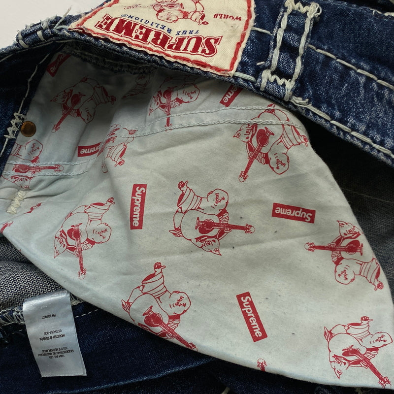 【中古品】【メンズ】 SUPREME シュプリーム × TRUE RELIGION トゥルーレリジョン 別注コラボ 21FW DENIM CARGO PANT "WASHED B 2021秋冬 デニム カーゴ パンツ ボトムス ジーンズ 149-260915-sa-12-teih サイズ：34 カラー：インディゴ 万代Net店
