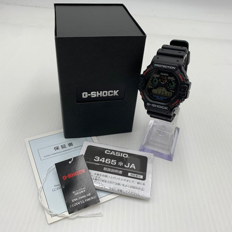 【中古品】【メンズ】 G-SHOCK ジーショック DIGITAL 5900 SERIES WATCH DW-5900-1JF デジタル 5900シリーズ 腕時計 196-261008-ss-04-teih カラー：ブラック 万代Net店