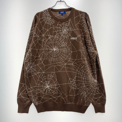 【中古品】【メンズ】 LFYT ラファイエット SPIDERWEB SWEATER LA240401 スパイダーウェブ セーター 長袖 トップス ニット 142-260915-yo-11-teih サイズ：L カラー：ブラウン 万代Net店