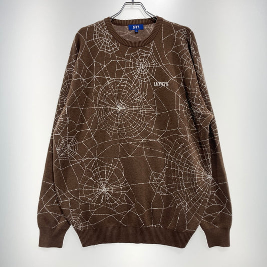 【中古品】【メンズ】 LFYT ラファイエット SPIDERWEB SWEATER LA240401 スパイダーウェブ セーター 長袖 トップス ニット 142-260915-yo-11-teih サイズ：L カラー：ブラウン 万代Net店