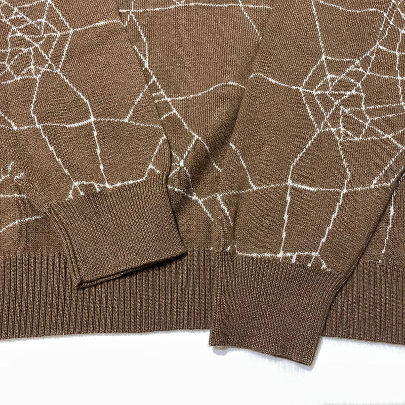 【中古品】【メンズ】 LFYT ラファイエット SPIDERWEB SWEATER LA240401 スパイダーウェブ セーター 長袖 トップス ニット 142-260915-yo-11-teih サイズ：L カラー：ブラウン 万代Net店