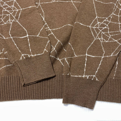 【中古品】【メンズ】 LFYT ラファイエット SPIDERWEB SWEATER LA240401 スパイダーウェブ セーター 長袖 トップス ニット 142-260915-yo-11-teih サイズ：L カラー：ブラウン 万代Net店