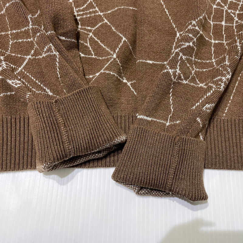 【中古品】【メンズ】 LFYT ラファイエット SPIDERWEB SWEATER LA240401 スパイダーウェブ セーター 長袖 トップス ニット 142-260915-yo-11-teih サイズ：L カラー：ブラウン 万代Net店