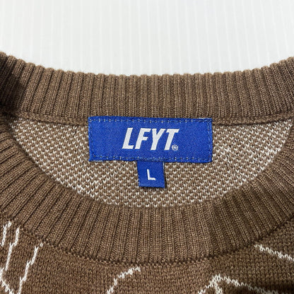 【中古品】【メンズ】 LFYT ラファイエット SPIDERWEB SWEATER LA240401 スパイダーウェブ セーター 長袖 トップス ニット 142-260915-yo-11-teih サイズ：L カラー：ブラウン 万代Net店